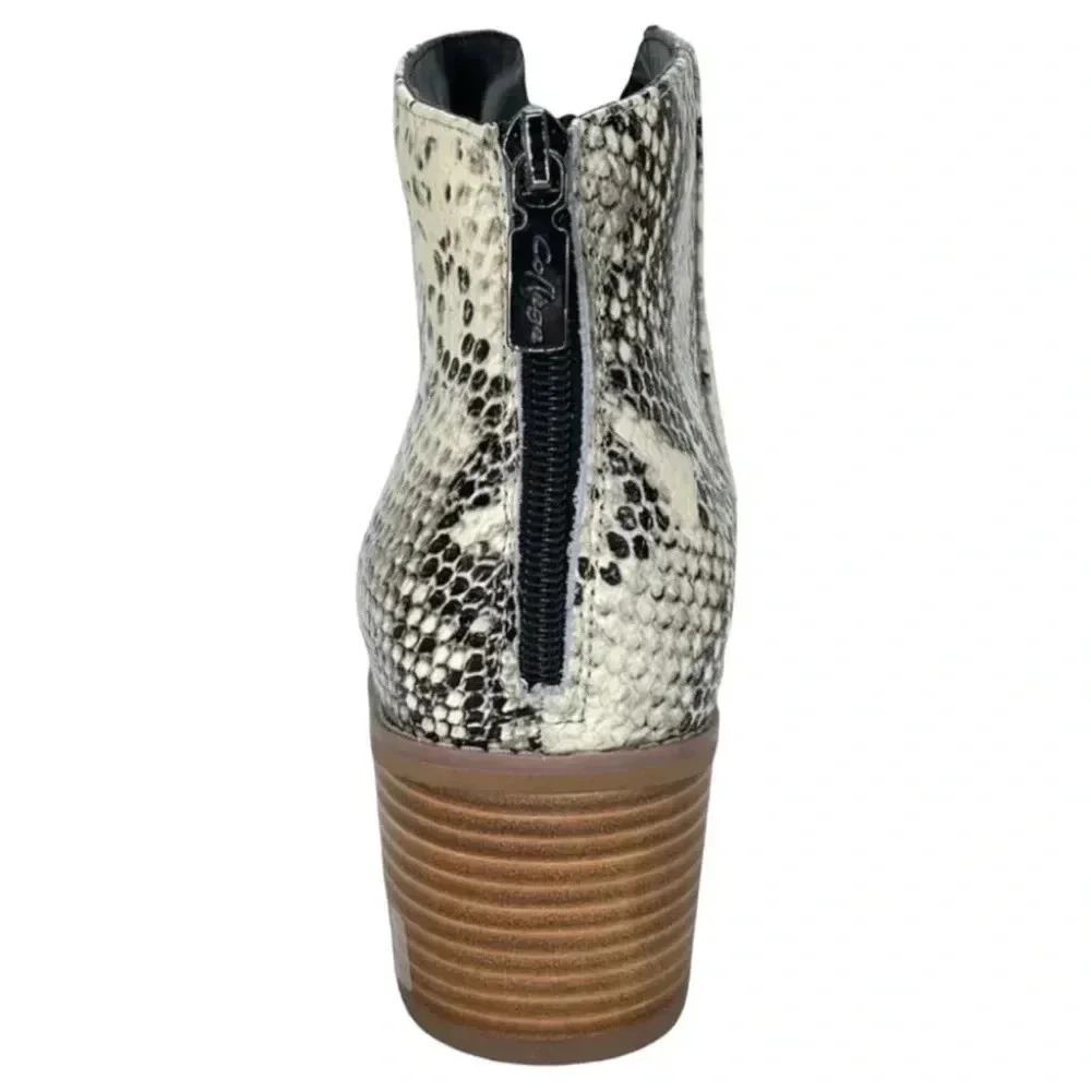 Aqua College Emily Leather Snake Print Waterproof Womens Booties Size 9M - Picture 8 of 15